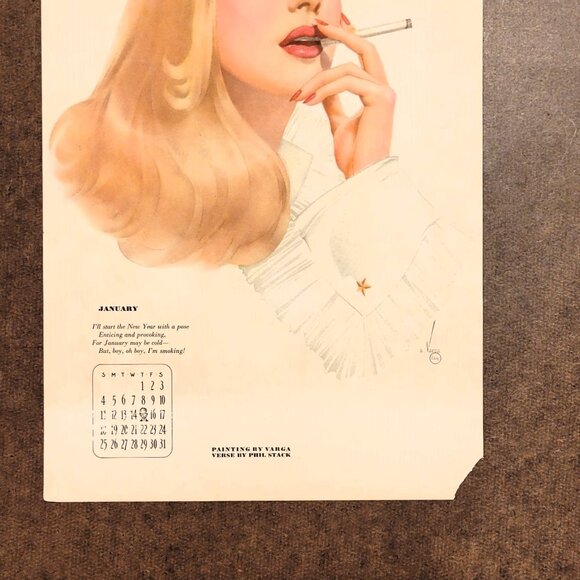 Rare 1st Varga 1940 Pin-Up Girl Calendar Esquire art - Picture 11 of 11